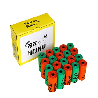 올펫 푸푸백 휴대용 배변봉투 리필 15매, 20개, 혼합 색상, 300개입