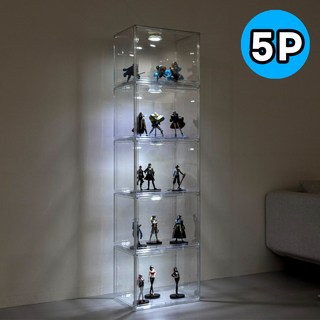 McEDA 아크릴 케이스 가방 피규어 보관함 장식장, 특대형 투명(45x33x33), 5개