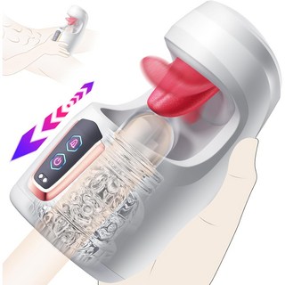 LICKLIP 10단 피스톤 + 10단 혀 핥기 자동 오나홀 딥오럴 오르가즘 성기강화훈련 입안에 싸여 스퍼트! 구강 쾌감 개발 남성자위기구, 1개, 흰색 대표 이미지 - LICKLIP 추천