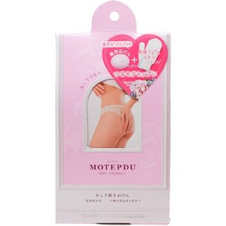 일본직발송 6. 리베르타 모테푸듀 엉덩이 비누 80G + 전용 장갑 타월 세트 퓨어 플라워 레이스의 향기 힙, One Size, One Color