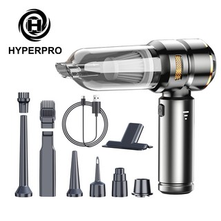[3단터보] HYPERPRO 무선 핸디 청소기 에어건 차량용 캠핑용 실내용, 메탈블랙(골드포인트)