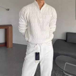 남자케이블니트 머슬핏 어깨넓어보이는 꽈배기니트
