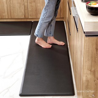 CKLIVING 두꺼운 PVC 대형 주방 욕실 발매트 논슬립 미끄럼방지 부엌 방수, 50X100cm(소), 그레이