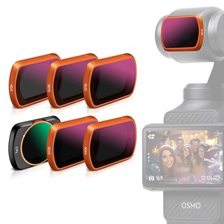 마그네틱 Osmo 포켓 3 ND 필터 세트 편광 및 중성 밀도 CPL 6 팩, 01 Orange#ff6600, 01 CHINA, 1개