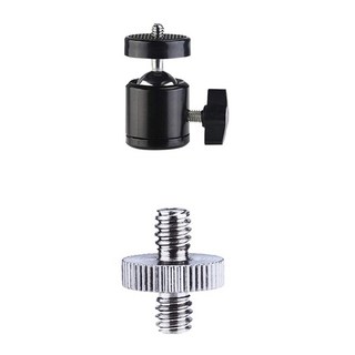DSLR 카메라 캠코더 라이트 브래킷용 범용 나사 어댑터 1/4 인치 회전 미니 볼 헤드 나사 삼각대 마운트, 1) 1 PCS, 1PCS