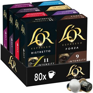 Nespresso 로르 네스프레소 호환 캡슐커피 80개입, 에스프레소룽고, 10개입(8팩)