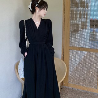 ANYOU 여성 고급스러운 미디 원피스 데일리룩 드레스 슬림 스커트