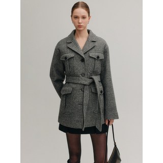 블프가24%즉시쿠폰 룩캐스트베일리 울 하프 코트_차콜 / BAILEY WOOL HALF COAT_CHARCOAL 225973