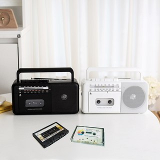 코비 레트로 카세트 아날로그 라디오 포터블 미니카세트 올인원 플레이어 CMC-350F, 블랙