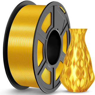 실크 PLA 필라멘트 1.75mm 듀얼컬러 1KG (광택) / 고정밀도 (+/-0.05mm) / 대부분 FDM 3D프린터 호환, 밝은 골드색