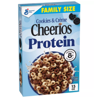 치리오스 프로틴 쿠키앤크림 패밀리사이즈 시리얼/Cheerios Protein Cookies & Cream Breakfast Cereal, 1개, 425g