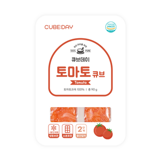 큐브데이 껍질 제거 토마토 큐브 2단계 (중간입자 2~3mm) 슈퍼푸드 다진 야채 채소 토핑 죽, 1개, 90g