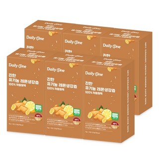 진한 유기농 레몬생강즙 100% 착즙 원액 15g X 14포 6통