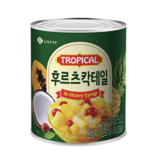롯데 후르츠칵테일 통조림, 4개, 850g