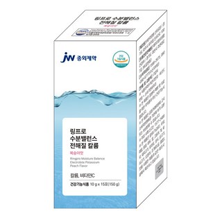 JW중외제약 링프로 수분밸런스 전해질 칼륨 수분충전 당 제로 이온음료 마시는 포도당 복숭아맛 분말스틱 에너지업 영국DSM사 비타민C 건강기능식품 무설탕 워터, 1개, 15회분