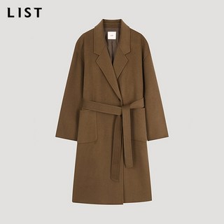 리스트 하프 롱 울 혼방 사이드 슬릿 코트_TWHCTO82130_BR