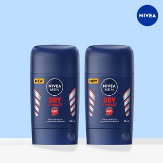 니베아맨 드라이 앤 임팩트 스틱 데오드란트, 50ml, 2개