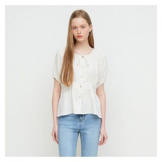JJ지고트 코튼 타이넥 페플럼 블라우스 GR5P0BLT31 마감임박!!!, BK10(BLACK)