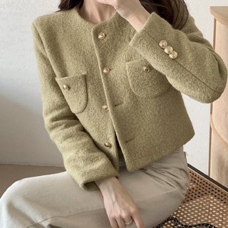 올리브 노카라 부클 트위드 자켓 TS530