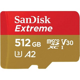 SanDisk 샌디스크 어댑터가 있는 512GB Extreme 마이크로 SDXC UHS-I 메모리 카드