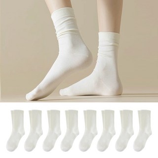 [8개1세트] 뷰티 여성용 조이지 않고 편안한 무압박 중목 양말