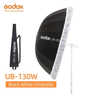 Godox UB-130W 51in 130cm 파라볼 릭 블랙 화이트 반사 우산 스튜디오 라이트 실버 디퓨저 커버 천, Kit 2, 02 Kit 2, 1개