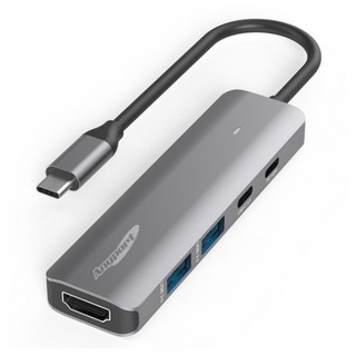 애니포트 5 in 1 C타입 앤 USB-A 맥북 삼성 덱스 미러링 멀티포트 USB 허브 AP-TC560, Gray, 1개