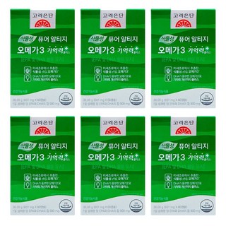 고려은단 식물성 퓨어 알티지 오메가3 기억력+ 60캡슐 X 1개 (1개월분), 30회분, 6개