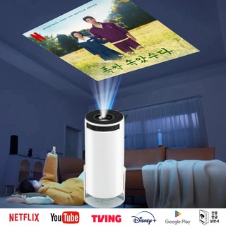 최신형 4K BF 울트라 빔 프로젝터 360도 홈시네마 가정용 캠핑용 안드로이드11 배터리 탑재 리모컨 지원, PRO