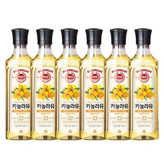 사조 해표 유채씨100% 카놀라유, 900ml, 6개