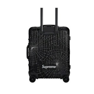 리모와 캐리어 SUPREME RIMOWA CABIN PLUS BLACK SPIDERWEB CARRY ON LUGGAGE BAG 49L FW19 BOX LOGO