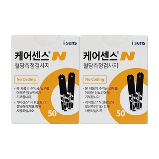 케어센스N 혈당시험지 혈당측정지 50매, 2개, 50매입