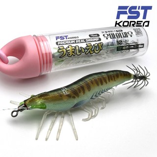 FST 25년 우마이 리얼 새우에기 60mm 심해 갑오징어 쭈꾸미 한치 uv 야광 애기 축광실리콘 다리 수평 침강 틴셀 에기 FT-E, 1개, 5g, 10번 AJ
