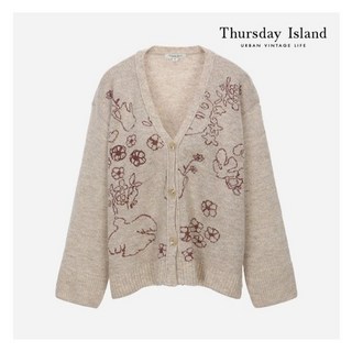 {100% 정품 }써스데이아일랜드 [Thursday Island] 드로잉 자카드 가디건