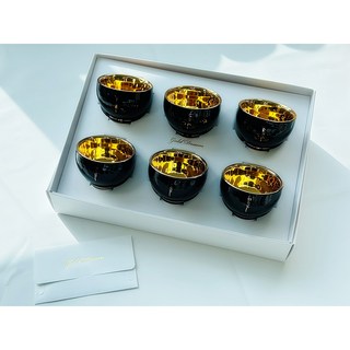 골드드림24K 집들이 결혼 신혼부부 상견례 고급 술잔 소주잔 6종p 선물, 5번 블랙 6p, 1개
