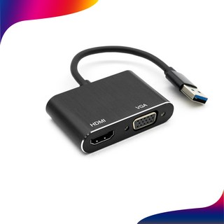 컴스마트 USB 3.0 to HDMI VGA D SUB RGB 컨버터 Black, FW407B