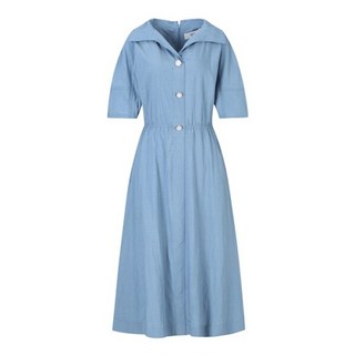 오픈카라 버튼 셔링 원피스 (BGOAF2515)