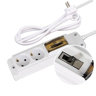 현대일렉트릭 4000W 고용량멀티탭 안전콘센트 배선차단 2구, 5m, 화이트, 1개