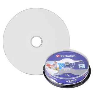 버바팀 Verbatim CD-R / DVD-R / RW / DL / 700MB 4.7GB 8.5GB 25GB 50GB 블루레이, BD-R 25GB 프린터블 10p CAKE 6X, 1개