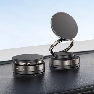 해브유 차량용 초강력 진공 흡착 흔들림방지 마그네틱 휴대폰 거치대 360도 회전 접이식 핸드폰거치대, 블랙, 1개