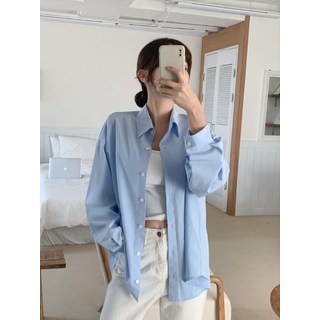 수플레마켓 여성 다트 셔링 스판 블라우스