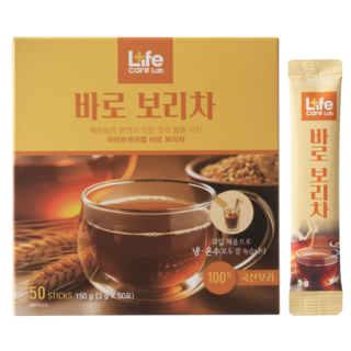 티백없이 찬물에 바로 녹는 국내산 과립형 볶은 바로보리차 500ml용량, 3g, 1박스, 50개입