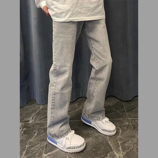 AOKADA 데님 패츠 남자 세미 와이드 부츠컷 청바지