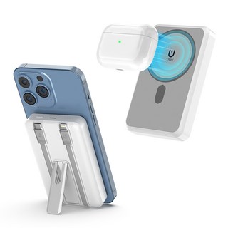 VergHatia 대용량 맥세이프 보조배터리 20000mAh 고속충전 15W 자기흡입 무선 급속충전 흰색 M1-20000mAh 상품 이미지