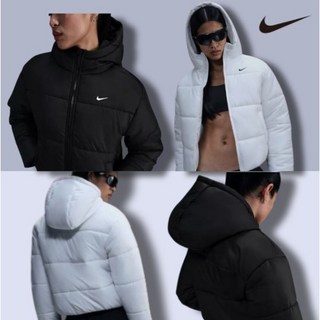 [정품100%/빠른출고] 나이키 여성 숏패딩 후드패딩점퍼 겨울 추천 기본아이템 여자 패딩 Black&White