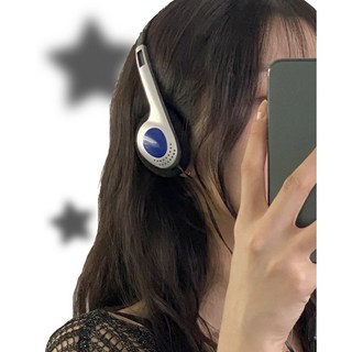 [어댑터포함] 필크 레트로 Y2K 헤드폰 아이폰 C타입 8핀 이어폰 줄 헤드셋, 블루, 아이폰 어댑터