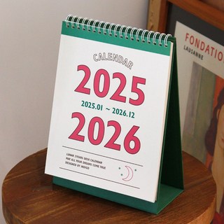 루나 레트로 2년 탁상 달력 음력 절기 2025 2026, 단품, 단품