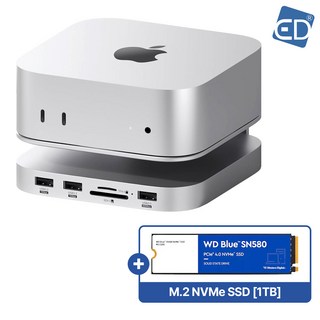 ED 맥미니 도킹스테이션 2024 M4/M4 Pro용 USB 허브 10Gbps + M.2 NVMe SSD 메모리포함 / ED Mac mini Hub, 01 ED맥미니허브+NVMe SSD 1TB, 1개