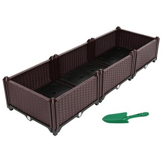 생활꿀템 조립식 화분 텃밭, 1개, 브라운 + 블랙