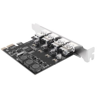 4 포트 USB 3.0 Pci Express 확장 카드 Pcie Pci-E Usb 3.0 호스트 컨트롤러 4 X Usb3.0 Usb 3.0 카드 확장 카드 추가, 01 Black